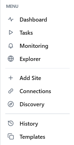 Add Site in the 2027 left menu